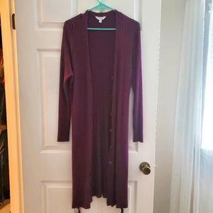 Long cardigan with buttons sz large - purple Time and Tru